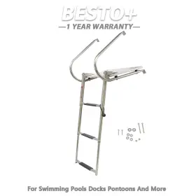 Btp25694p Munirater New Platform Marine With Telescoping 3-step Stainless Steel Ship Ladder