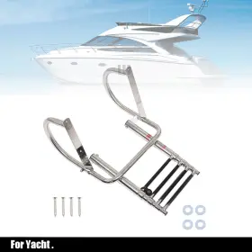Rdb23949t Munirater New 4 Step Stainless Steel Telescoping Boat Ladder With Pedal Hand Railing