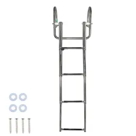 Gs2872491fe Muparkt 4step Boat Folding Telescoping Ladder Stainless Steel For Pontoon Yacht With Pedal