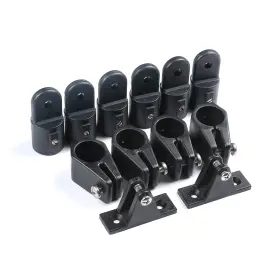 Mxeol 611745866914 Boat 3 Bow Bimini Top Fittings Hardware Set Black Nylon With Screws 12 Pcs