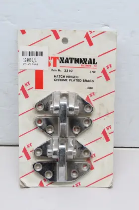 3310 National Hatch Hinge Pair With Removable Pin Marine Boat Chrome Plated Brass