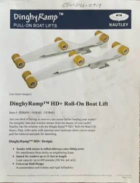 Hdr-403 Nautley Dinghy Ramp / Davits - Model Hd Hdr403 New Never Installed