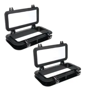 Nbc-0193-bk02 Novelbeeus Novelbee 2pcs Boat Yacht Rectangle Opening Portlight Porthole 15-3/4 Inch X 7-7/8