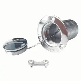 Nrc&xrc 699958656645 New//casting 1-1/2 Inch 38mm Boat Waste Deck Fill/filler With Key Cap Marine 316 S
