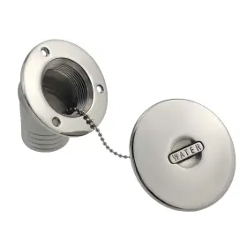 Wjbpwater38w Nrc&xrc Boat Deck Fill Cap Keyless 1-1/2 Inch Angled Neck 316 Stainless Steel Fuel