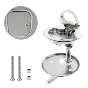 Nsioutlet 600609582916 316 Stainless Steel Boat Floor Buckle Hatch Latch Flush Turning Lift Handle Lock