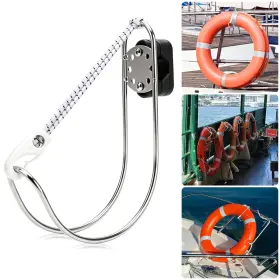 Nsioutlet 616361658189 Heavy Duty Life Ring Bracket Stainless Steel Horseshoe Lifebuoy Holder For Boat