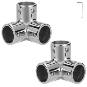 Odysunral 711727351277 316 Stainless Steel Boat Handrail Fitting 3 Way Corner 1 Inch Tubing 2 Pcs