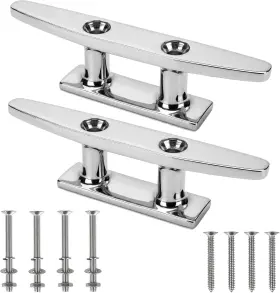 Eb-sfc8-2 Ouleme 2pk 8 Inch 316 Stainless Steel Dock Cleat Marine Grade With Screws Mooring