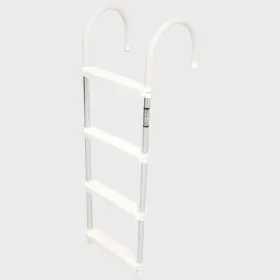 102030 Overtons Boat Gunwale Boarding Ladder 4-step Hook Aluminum White
