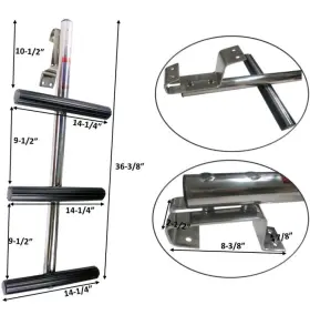 Pactrade Marine 646341407599 Boat Pontoon Telescopic Dive Ladder Stainless Steel 3 Steps
