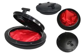 P12560 Pactrade Marine P12560/1bkg Rfb Boat Black Plastic 6 Inch Hatch Deck Plate Storage Bag Lock Design