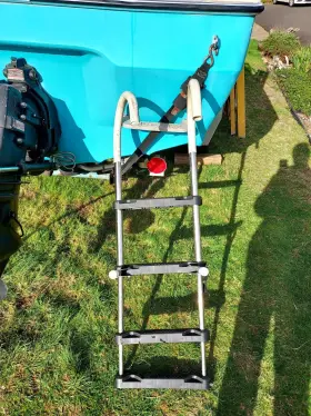 Pd010204 Pactrade Marine Rfb Boat Aluminum Black Polyethylene Swim Boarding 4 Step Ladder Hook