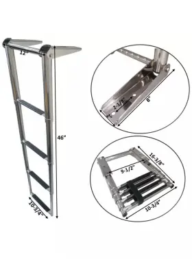Pd280304 Pactrade Marine Boat Swim Stainless Steel 4 Step Telescopic Drop Ladder