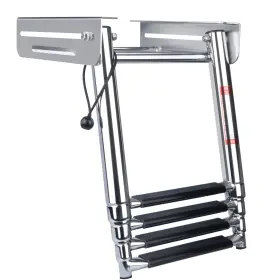 Paririe Metal 972171690172 4-step Stainless Steel Sliding Dive Ladder - Telescoping For Pontoon B