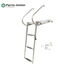 Pu35440 Parts-union 3-step Stainless Steel Telescoping Marine Boat Ladder With Platform And Handrails