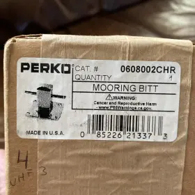 0608002chr Perko Mooring Bit Cat. # 4 1/4 Inch X Chrome Plated Bronze Usa New