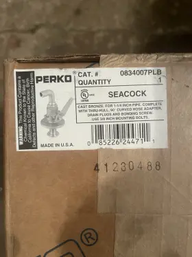 Perko 085226244711 Seacock With Curved Tp 1 1/4in 0834007plb