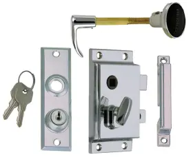 0918-dp-chr Perko Rim Lock Set Regular Bevel With Box Strike
