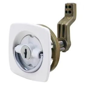 0931dp2wht Perko 2-1/2 Inch L X W White Flush Adjustable Locking Hatch Latch 2 Keys