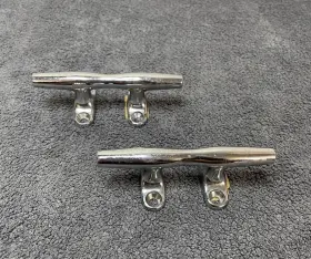 1188004chr Perko 2pcs Marine 4 Inch Chrome Zinc Open Base Boat Cleat