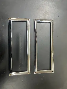 1225-2 Perko Vintage Chrome Step Pad Frames 1225 8.75 X 3.25 O.d