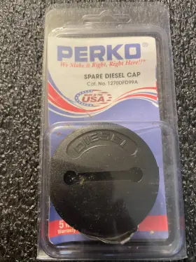1270dpd99a Perko Diesel Spare Black Cap With O-ring And Retaining Cable For Marine Use