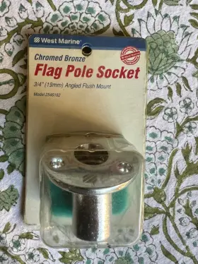 2546182 Perko West Marine Flag Pole Socket Flush Mount 3/4 Inch 2546182. Nos