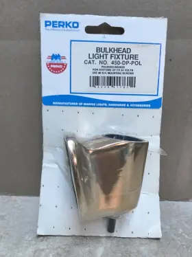 450-dp-pol Perko Bulkhead Light Fixture Polished Bronze Yacht Boat Galley Camper Vintage