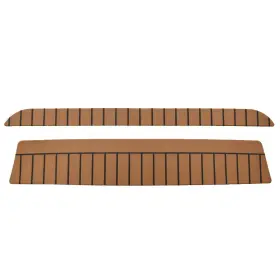 60.00414 Plasdeck Chaparral Boat Helm Footrest Mats Teak/black 2pc