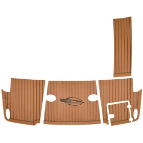 Oem-chap-60.00276-tk-bl Plasdeck Chaparral Boat Swim Platform Mats 60.00276 267 Ssx Teak / Black 5pc