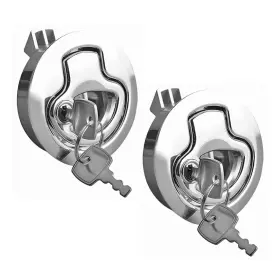 Purocean 768112998768 2pcs 2 Inch Marine Slam Latch Handle With Key Stainless Steel For Rv And Boat