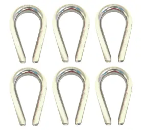 414s-05 Qmh Marine Heavy Duty 316 Stainless Steel 3/16 Inch Wire Rope Thimble 6-pack