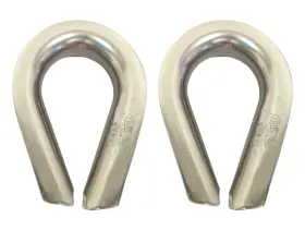414s-16 Qmh Marine Heavy Duty 316 Stainless Steel 5/8 Inch Wire Rope Thimble 2-pack