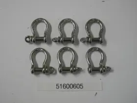 51600605 Qmh 3/16 Inch Screw Pin Bow Shackle 316 Stainless Steel Pack Of 6 Each