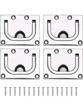X004173x6h Qwork 4 Pack Marine Grade 316 Stainless Steel Boat Ring Hatch Flush Lift Pull