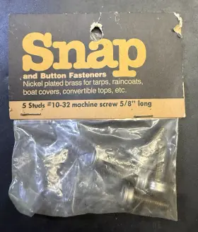 Tsd-012 S & J Products Snap Dot Tsd15 Fastener #10-32 5/8 Inch Machine Screw Nickel Brass For Tarps F6.2