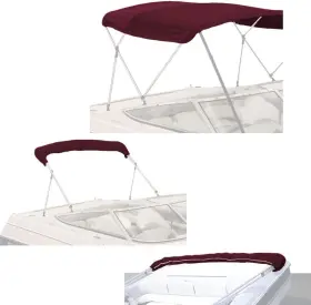 Savvycraft 810030289708 4 Bow Bimini Top 10&apos L 91 Inch -96 W Burgundy