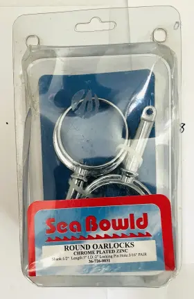 36-726-0031 Sea Bowld Round Oarlocks - Chrome Plated Zinc 2 Inch Interior Diameter 5 Long New