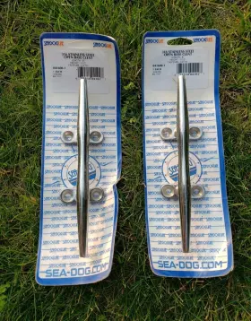 041608-1 Sea-dog 035514041027 316 Stainless Steel Open Base Cleat 8 Inch . - Two Cleats
