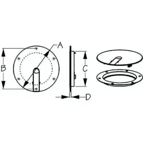 336410-1 Sea-dog 035514338578 Low-pro Deck Plate White 6 Inch #336410-1