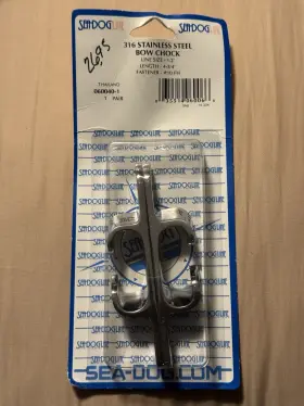 060040-1 Sea-dog Two 2 Line Stainless Steel Bow Chocks 4 3/4 Inch - 1/2 New Ships Free