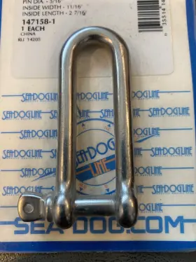 16width2 Sea-dog 147158-1 New Seadog Stainless Steel Long D-shackle 5/16 Pin 11/16width2 7/16 Length