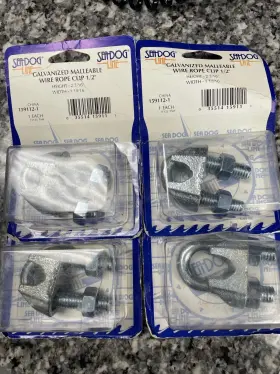 159112-1 Sea-dog Set Of Four New Steel Malleable Wire Rope Clips - 1/2 Inch
