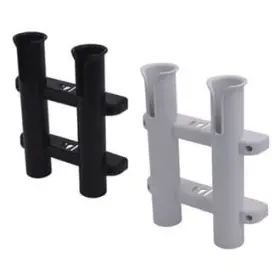 325029-1 Sea Dog - 9 Inch L 1-3/4 I.d. Black Polypropylene Side Mount 2-rod Holder