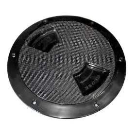 336357-1 Sea-dog Quarter-turn Textured Deck Plate With Internal Collar - Black 5 Inch