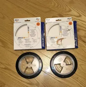 337146-1 Sea Dog Pair Of Screw Out Deck Plate Black 4 Inch Marine Boat Lot