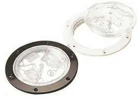 337161 Sea-dog Screw-out Deck Plate With Clear Cover 6-1/2 Inch White