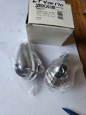 400170-1 Sea-dog 400170 Stainless Steel Side Mount Lights Pair Nos Oem Ba17