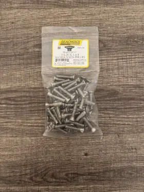 00397 Seachoice 1/4-20 X 1-1/4 Inch Phillips Oval Machine Screw Ss 50-pk #00397